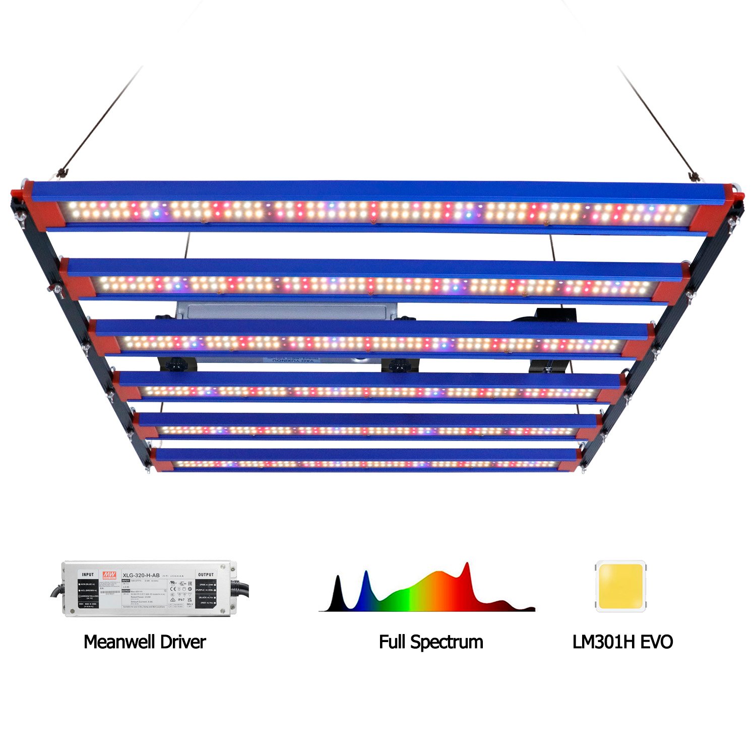 320W Samsung Lm301h EVO Full Spectrum LED Grow Light High - Yxo Leds