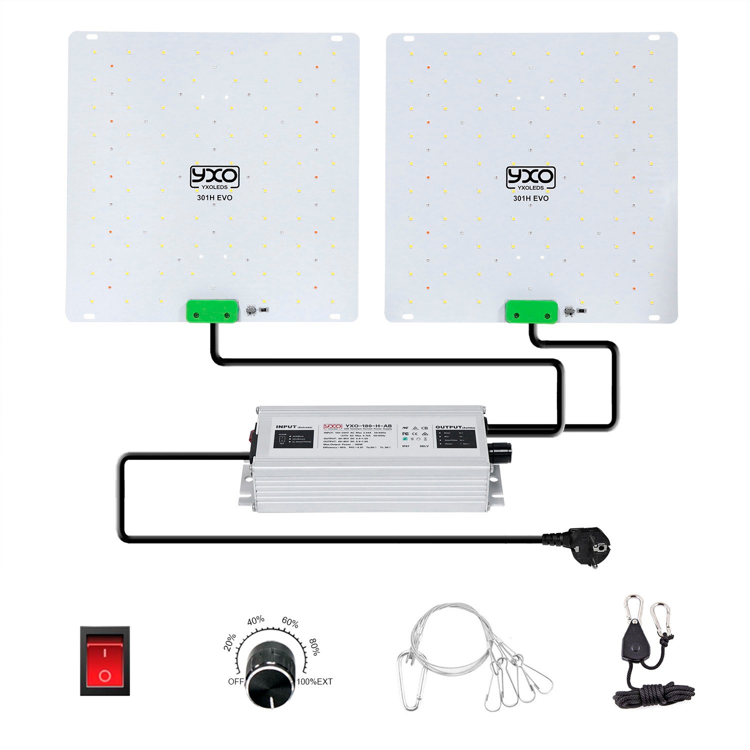 YXO 180W Full Spectrum LED Grow Light LM301H EVO - Yxo Leds