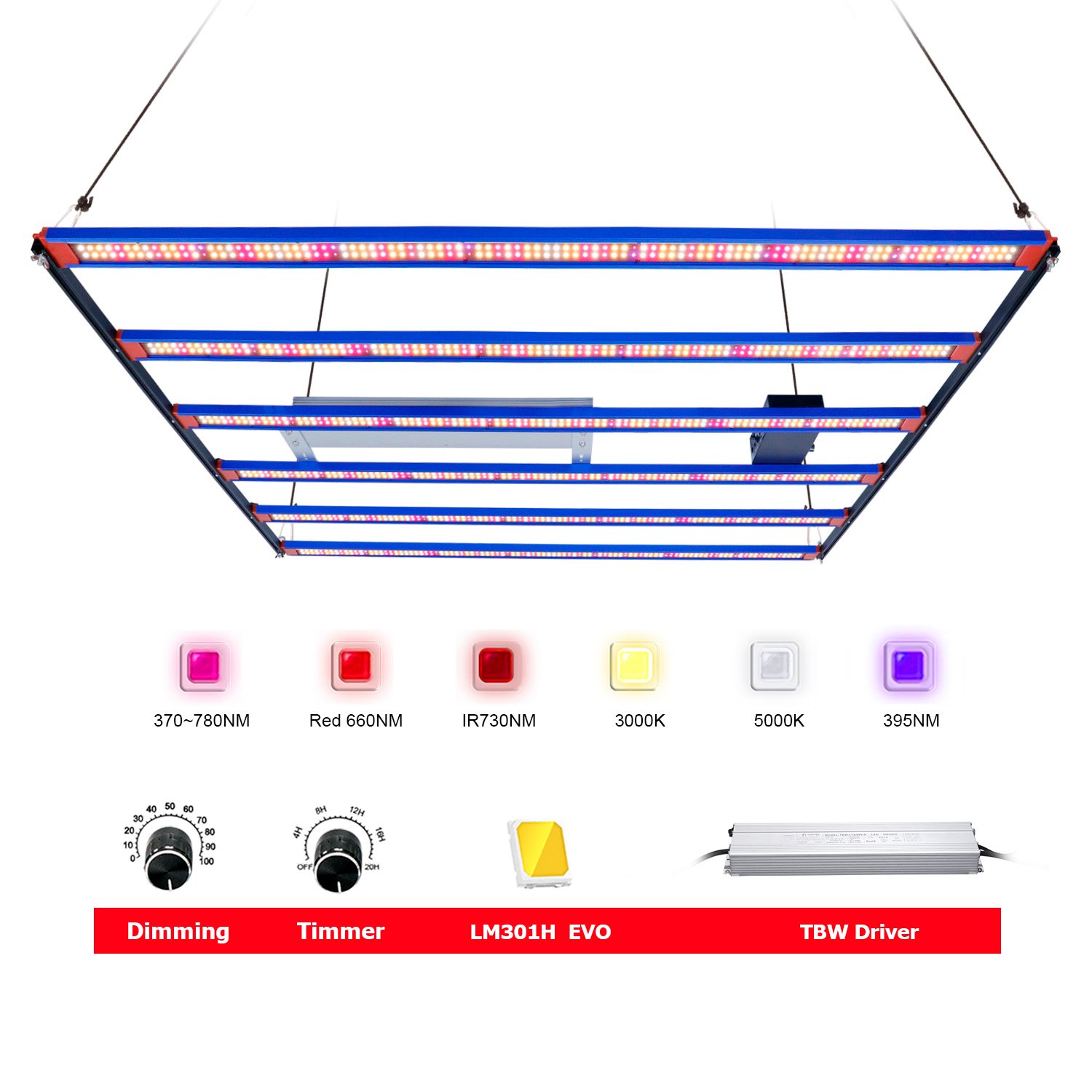 650W Samsung Lm301h EVO Full Spectrum LED Grow Light High - Yxo Leds